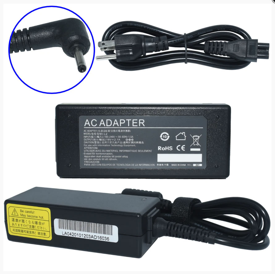 Cargador Compatible Asus 19V 2.1A 40W p/Negra 2.5*0.7
