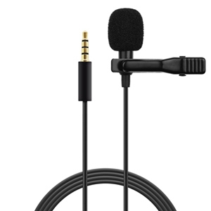 *Micrófono de Solapa BROBOTIX 651374, 20 Hz – 16 KHz, 1.5 m, Negro