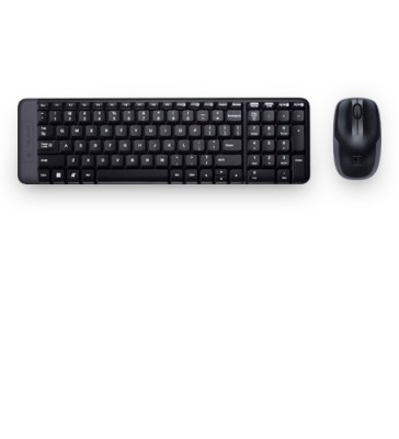 *Kit de teclado y mouse LOGITECH MK220, Estándar, Negro, 10 m, RF inalámbrico